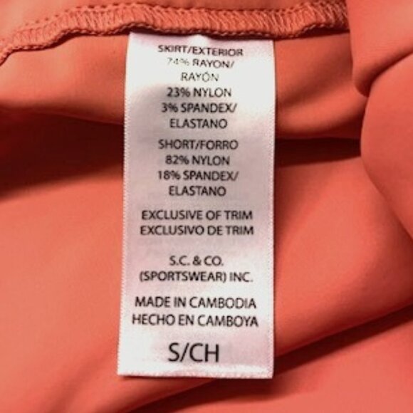 S.C. & CO Skort Size S Coral & White Golf Athletic Stretch Sporty - Picture 4 of 4
